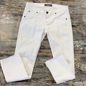 Hudson white shark bite white jeans